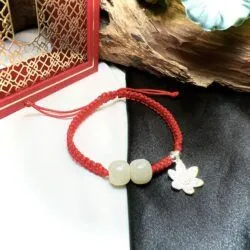 Vòng ngọc bích Hoà Điền tết dây đeo tay - Hình ảnh 3
