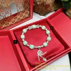 Vòng ngọc Cẩm thạch Myanmar mix charm bạc 925 - Hình ảnh 4