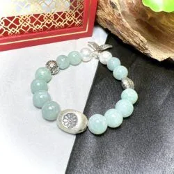 Vòng ngọc Cẩm thạch Myanmar mix ngọc trai và charm bạc 925 - Hình ảnh 6