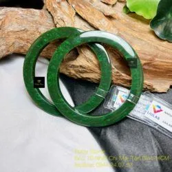 Cặp vòng ngọc bích Canada xanh lý đậm 7 ly, bản vuông - Ảnh 6