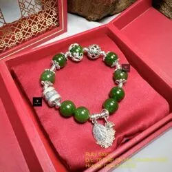 Vòng ngọc bích Canada mix charm bạc 925 - Ảnh 3