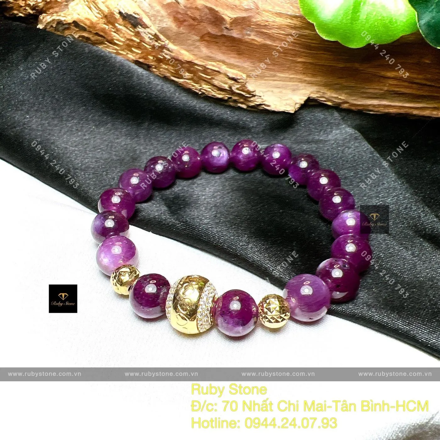 Vòng chuỗi Ruby sao thiên nhiên, charm vàng 18k Vòng chuỗi Ruby sao thiên nhiên, charm vàng 18k - Ảnh 4