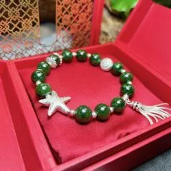 Vòng chuỗi Ngọc bích Canada mix charm bạc 925 - Ảnh 5