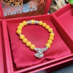 Vòng chuỗi ngọc Cẩm thạch mix charm bạc 925 - Hình ảnh 3