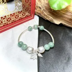 Vòng chuỗi ngọc Cẩm thạch Myanmar mix charm bạc 925 - Hình ảnh 3