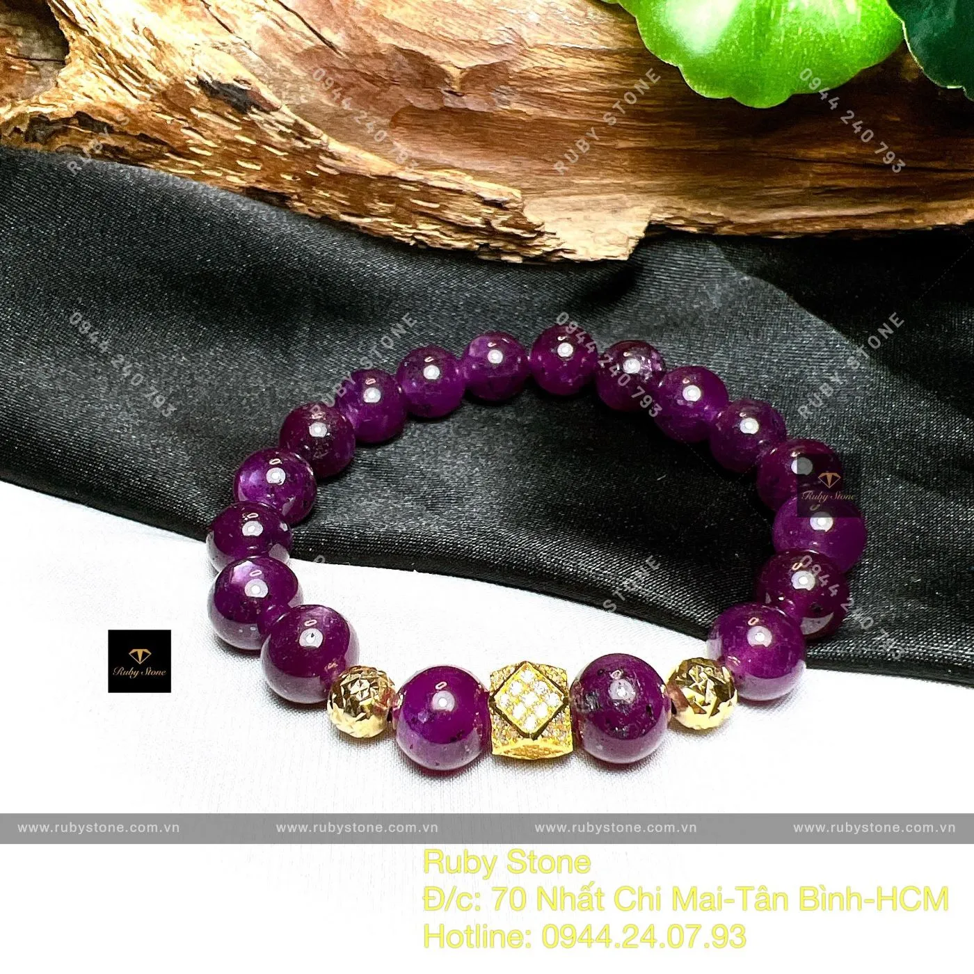 Vòng chuỗi Ruby sao thiên nhiên, charm vàng 18k Vòng chuỗi Ruby sao thiên nhiên, charm vàng 18k - Ảnh 3