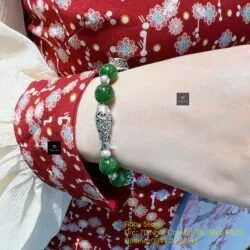 Vòng ngọc bích Canada mix charm bạc 925 - Ảnh 3