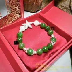 Vòng ngọc bích Canada mix charm bạc 925