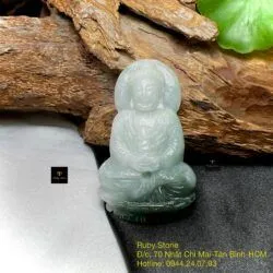 Phật Dược Sư ngọc Cẩm thạch Myanmar, KT 56mm - Hình ảnh 2