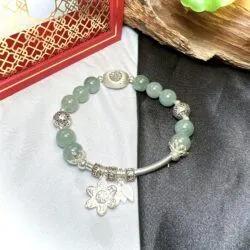 Vòng chuỗi ngọc Cẩm thạch Myanmar mix charm bạc 925 - Hình ảnh 3