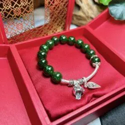 Vòng chuỗi ngọc bích Canada mix charm bạc 925 - Ảnh 3