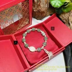 Vòng ngọc Cẩm thạch mix charm bạc 925 xinh yêu - Ảnh 3