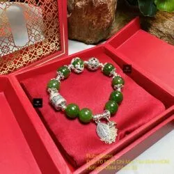 Vòng ngọc bích Canada mix charm bạc 925 - Ảnh 5