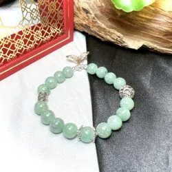 Vòng chuỗi ngọc Cẩm thạch Myanmar mix charm bạc 925 - Hình ảnh 5