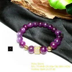 Vòng chuỗi Ruby sao thiên nhiên, charm vàng 18k Vòng chuỗi Ruby sao thiên nhiên, charm vàng 18k