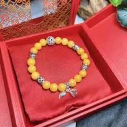 Vòng chuỗi ngọc Cẩm thạch mix charm bạc 925 - Hình ảnh 3
