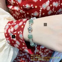 Vòng ngọc Cẩm thạch Myanmar mix charm bạc 925 - Ảnh 7