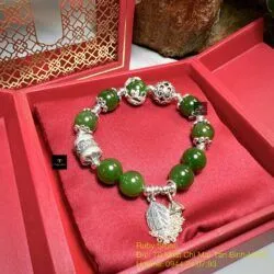 Vòng ngọc bích Canada mix charm bạc 925 - Ảnh 4
