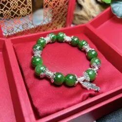 Vòng ngọc bích Canada mix charm bạc 925 - Hình ảnh 3
