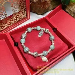 Vòng ngọc Cẩm thạch Miến Điện mix charm bạc 925 - Ảnh 2