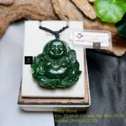 Phật Di Lặc ngọc bích Canada xanh lý đậm - Ảnh 2