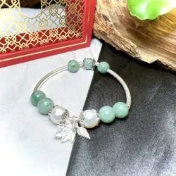 Vòng chuỗi ngọc Cẩm thạch Myanmar mix charm bạc 925