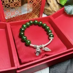 Vòng chuỗi ngọc bích Canada mix charm bạc 925 - Ảnh 4