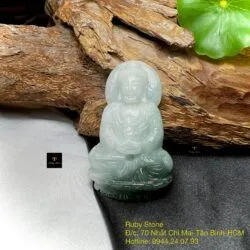 Phật Dược Sư ngọc Cẩm thạch Myanmar, KT 56mm - Hình ảnh 6