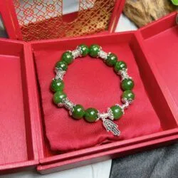 Vòng ngọc bích Canada mix charm bạc 925 - Hình ảnh 4