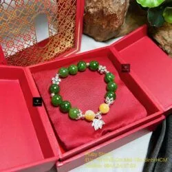 Vòng ngọc bích Canada mix charm bạc 925 - Ảnh 4