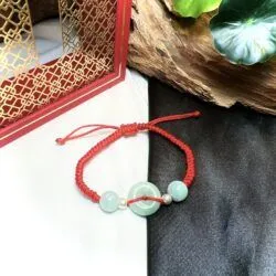 Vòng tết tay đồng điếu ngọc Cẩm thạch đậu lý - Hình ảnh 3