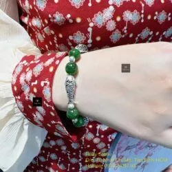 Vòng ngọc bích Canada mix charm bạc 925 - Ảnh 2