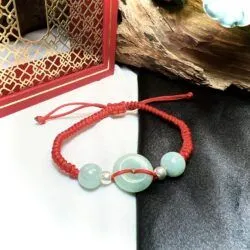 Vòng tết tay đồng điếu ngọc Cẩm thạch đậu lý