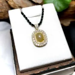 Mặt dây ngọc Phỉ thuý Hoàng phỉ Myanmar, vàng 18k - Hình ảnh 4