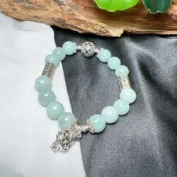 Vòng chuỗi ngọc Cẩm thạch Myanmar mix charm bạc - Ảnh 4