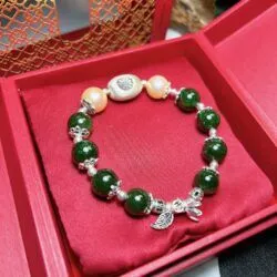 Vòng chuỗi Ngọc bích Canada mix charm bạc - Hình ảnh 6