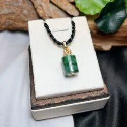 Mặt dây Lu thống ngọc Cẩm thạch Myanmar, vàng 18k - Hình ảnh 4