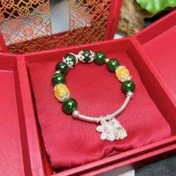Vòng chuỗi ngọc bích Canada mix hổ phách - Ảnh 5