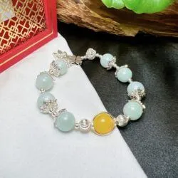 Vòng chuỗi ngọc Cẩm thạch Miến Điện (Myanmar) mix hổ phách - Ảnh 5