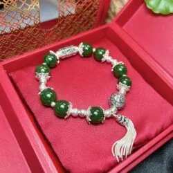 Vòng chuỗi Ngọc bích Canada mix bạc