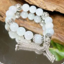 Vòng chuỗi ngọc Cẩm thạch Myanmar mix charm bạc - Ảnh 6