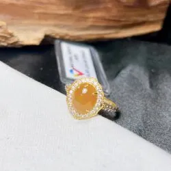 Nhẫn ngọc Phỉ thuý hoàng phỉ Miến Điện (Myanmar), vàng 18k - Ảnh 5