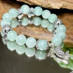 Vòng chuỗi ngọc Cẩm thạch Myanmar mix charm bạc - Hình ảnh 6