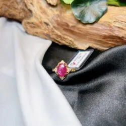 Nhẫn Ruby Yên Bái sao thiên nhiên, vàng 18k - Ảnh 7