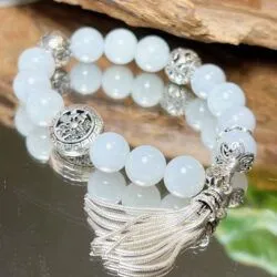Vòng chuỗi ngọc Cẩm thạch Myanmar mix charm bạc - Ảnh 11