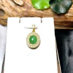 Mặt dây ngọc Phỉ thuý Myanmar, vàng 18k - Ảnh 5