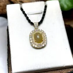 Mặt dây ngọc Phỉ thuý Hoàng phỉ Myanmar, vàng 18k - Hình ảnh 2