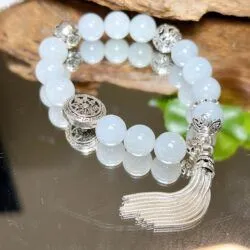 Vòng chuỗi ngọc Cẩm thạch Myanmar mix charm bạc - Ảnh 10