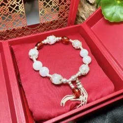 Vòng chuỗi Bạch ngọc mix hổ phách - Ảnh 6