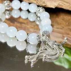 Vòng chuỗi ngọc Cẩm thạch Myanmar mix charm bạc - Ảnh 9